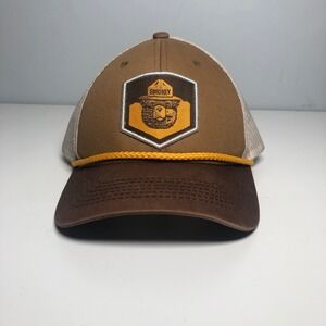Smokey Bear Trucker Hat Mens OSFA Brown Mesh Snapback Official Licensee